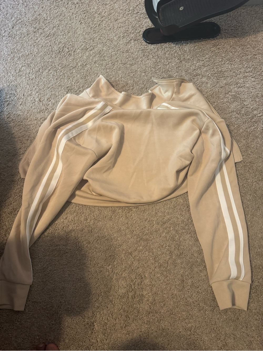 Love Tree Cream Cropped Top with Contrast Trim